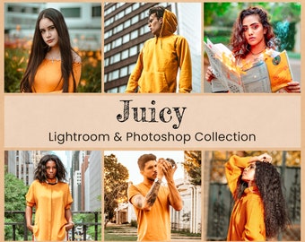 Préréglages Lightroom juteux Actions Photoshop pour mobile Filtres LUT Instagram Été Street style Mode Lifestyle Voyage Blogger Lumineux