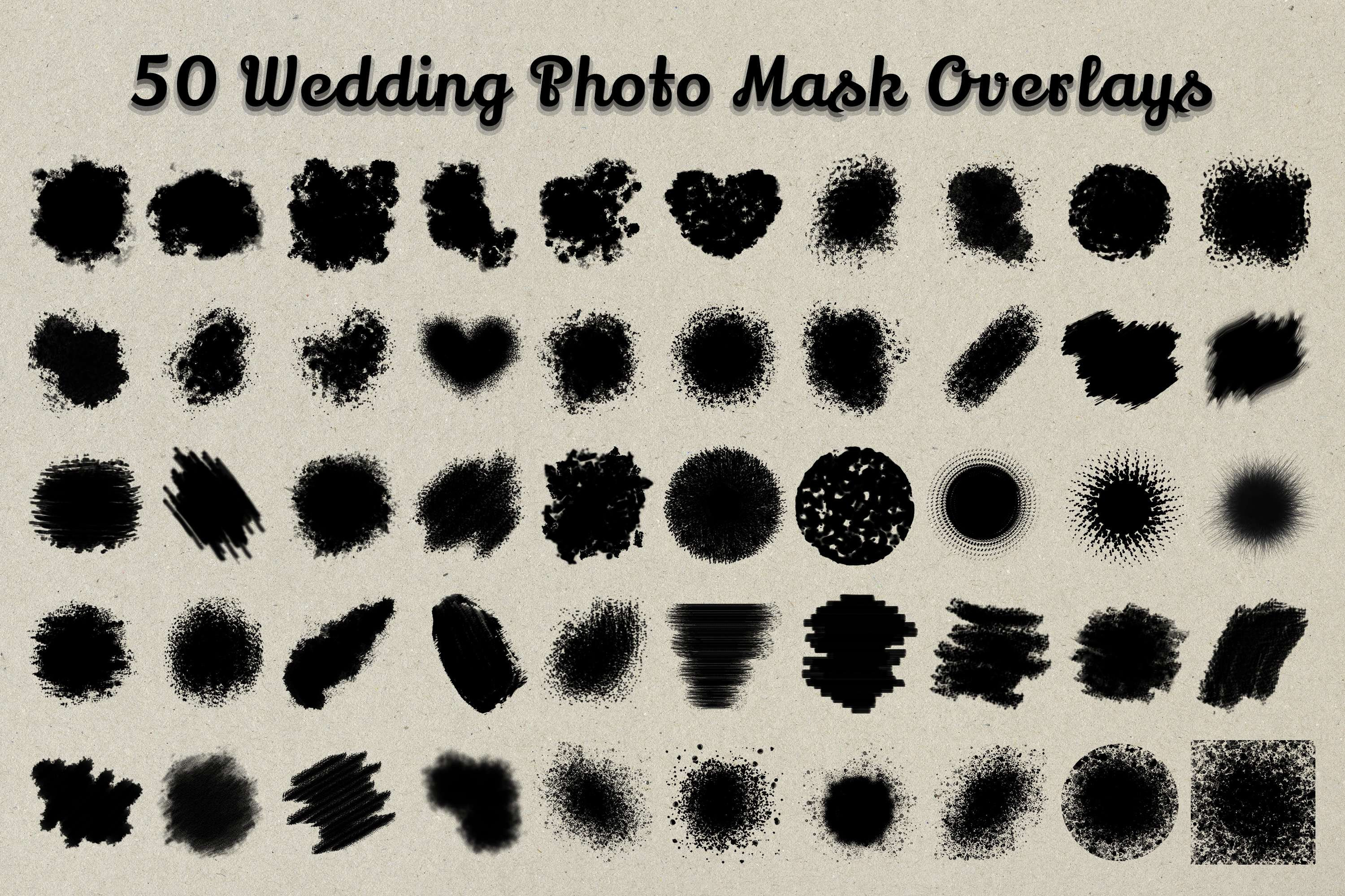 50 Wedding Photo Mask Overlays: Watercolor Effects & Textures (PNG) - Etsy