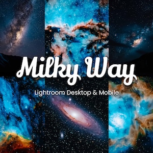 30 Milky Way Lightroom Presets Desktop & Mobile, Vibrant Night Sky, Galaxy, Stars, Space Photo Editing for Photographer and Content Creator