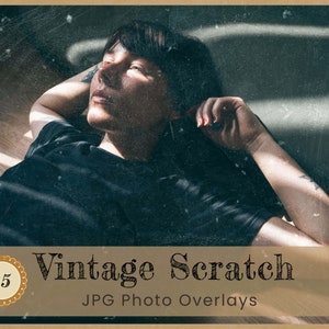 Vintage Scratch Photoshop Overlays, Grunge texture old aged Photography, Black & White Dust grain Noise, retro moody  distress rough effects