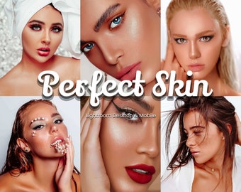 34 Perfect Skin Lightroom Presets, Transform portraits with smooth skin, retouching - aesthetic tones. Ideal for bloggers & photographers