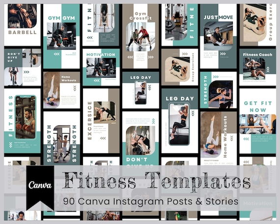 Fitness Canva Instagram Post Story Template, Gym Workouts Personal Trainer  Reels, Motivation Media Yoga Coaching, Home Group Sport Excercise -   Canada