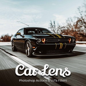 35 Car Lens Photoshop Actions - HDR, Cinematic Style, and LUT Presets for Automotive Photos and Videos