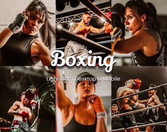 30 Boxing Lightroom Presets for Desktop, Mobile: Capture Raw Energy, Elevate Your Boxing Photos | Ideal for Sports Bloggers & Influencers