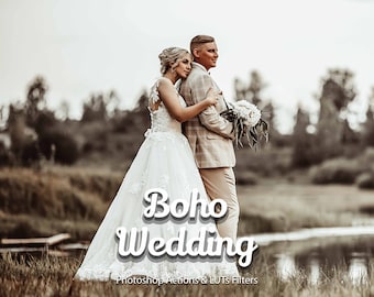12 Boho Wedding Photoshop Actions, Enhance Your Wedding Photos with Vintage Charm and Professional Appeal for Captivating Results!