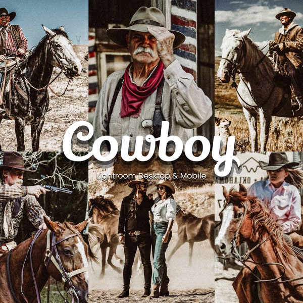 16 Cowboy Lightroom Presets, Elevate Your Photography with Vintage Western Vibes and Transform Your Shots Today. Easy Installation Included!