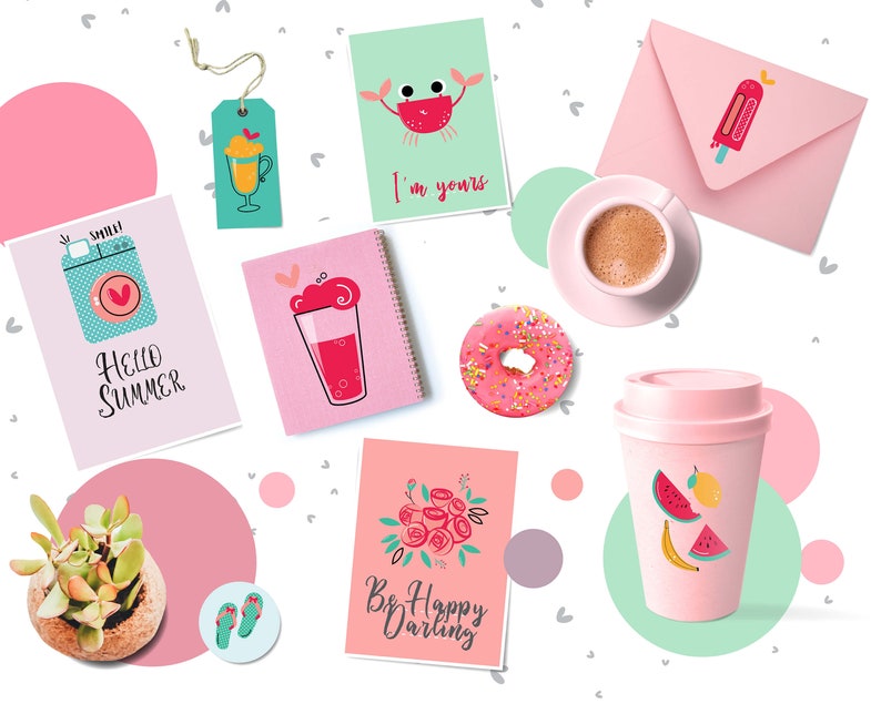 Download Cute Hello Summer high res svg png eps jpeg sticker | Etsy