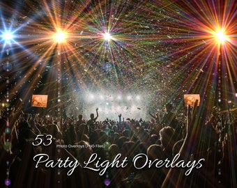 53 superposiciones de Photoshop con luces de fiesta: efectos de luces de neón para fiestas disco, clubes, bodas, eventos, festivales, retratos, escenarios y más