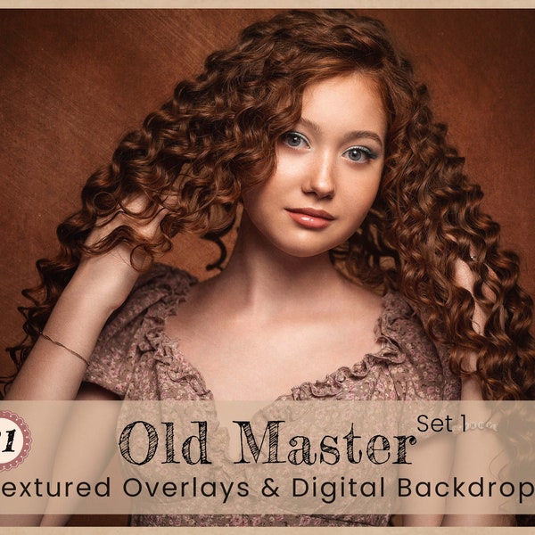 Old Master Overlay Photography, Photoshop Texture, Digital Studio Backdrop, Rust colorful Portrait, Fine Art Grunge Vintage Photo Effects