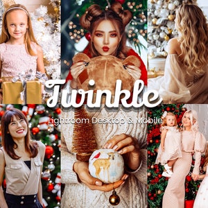 30 Twinkle Lightroom Presets, Create Enchanting Christmas Photos with Magical Glow and Sparkling Effects for Desktop and Mobile Editing