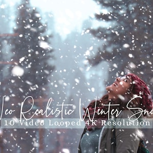 10 Neo Realistische Winter Schnee Overlays, Winter Overlays Partikel Effekte digitaler Hintergrund, professionelles Schnee Overlay