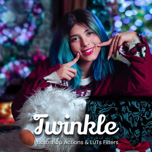 30 Twinkle Photoshop Actions and Video LUTs, Elevate Your Christmas Photos with Enchanting Glow & Festive Effects for Creative Masterpieces