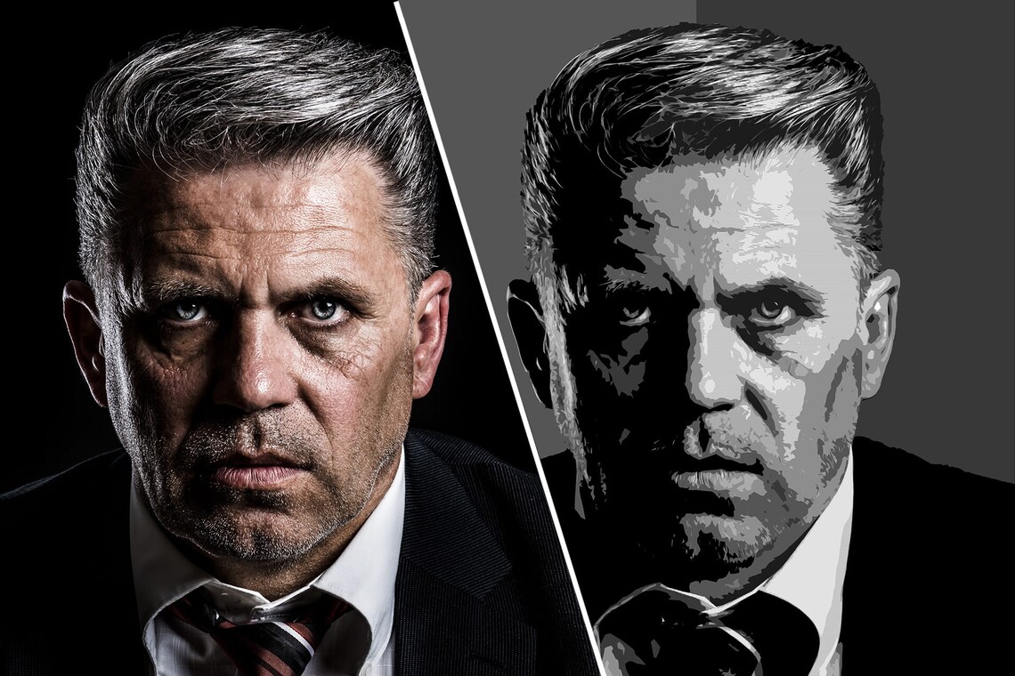 Monochromatic Pop Art Photoshop action pic red black red image 9