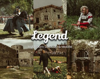 Ajustes preestablecidos Legend Lightroom: Efectos fotográficos medievales vintage (Escritorio y móvil)