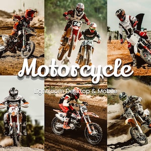 30 Motorcycle Lightroom Presets Desktop and Mobile – Enhance Race, Adventure, and Dirt Bike Photos with HDR, Moody, and Vibrant Effects!