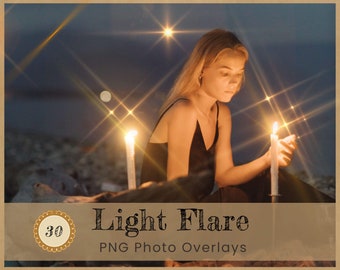 Light Flare Overlay PNG Photography, Golden Star, Night Sky Sparkle, Stage spotlight, Magic Candle Beam, Jewel Diamond Glow Photoshop Effect