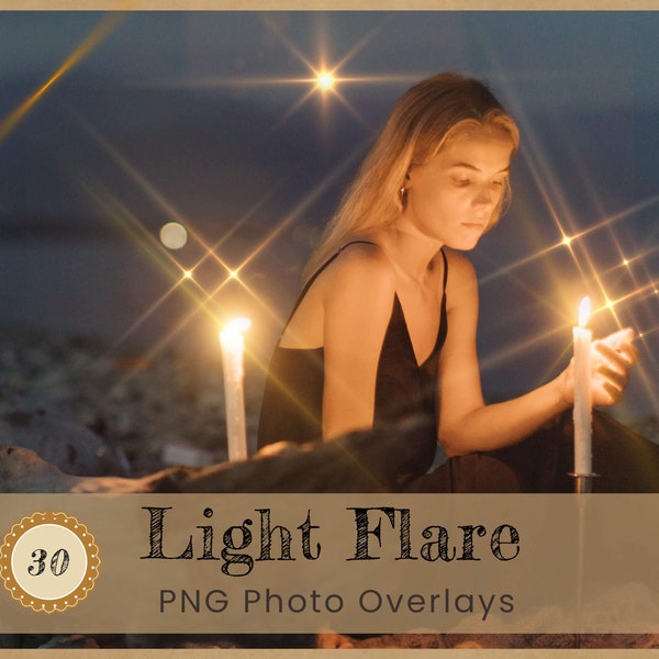 Light Flare Overlay PNG Photography, Golden Star, Night Sky Sparkle, Stage spotlight, Magic Candle Beam, Jewel Diamond Glow Photoshop Effect