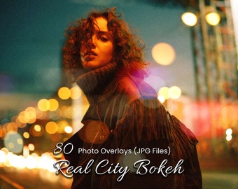 80 Real City Bokeh Overlays, High-Quality JPGs for Street Fashion, Travel Blogging, Festival Lifestyle, Portraits, Urban Night Lights & More