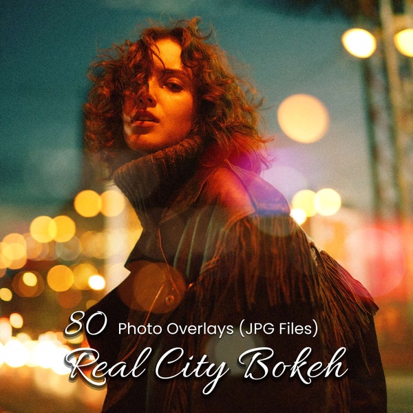 80 Real City Bokeh Overlays, High-Quality JPGs for Street Fashion, Travel Blogging, Festival Lifestyle, Portraits, Urban Night Lights & More