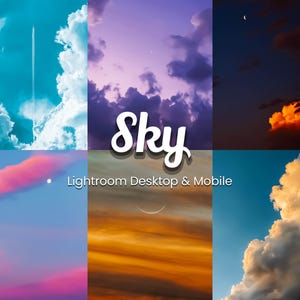 Förinställningar för himmelfotografering i Lightroom: Solnedgång, Soluppgång, Moln (dator och mobil)