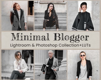 Minimal Blogger Lightroom Presets Mobile Photoshop Actions LUTs ACR Filters Instagram Influencers Bright Light Clean Crisp Aesthetic Fashion