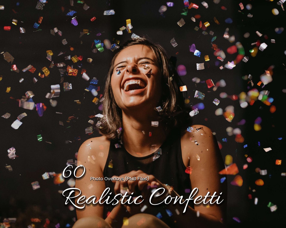 60 Realistic Party Confetti Overlays Perfect for Birthdays, Graduations