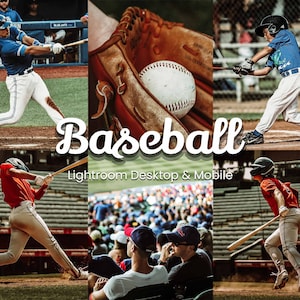 30 Baseball Lightroom Presets Desktop & Mobile, Ulepsz swoje zdjęcia sportowe dzięki żywym edycjom. Idealne dla sportowców, blogerów, influencerów.