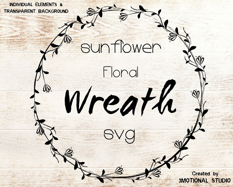Download Sunflower Floral Wreath SVG cut file clip art png Dxf EPS ...