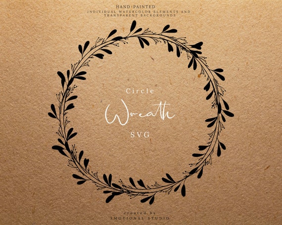 Download Free Circle Wreath Svg Cut File Clip Art Png Dxf Pdf Plant Leaves Etsy SVG Cut Files