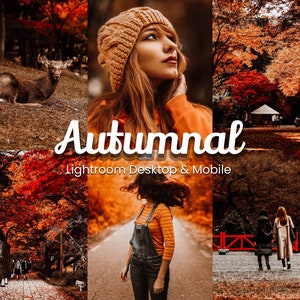 25 Autumnal Lightroom Presets Desktop & Mobile, Professional Fall - Halloween Photos with, HDR, and Moody Effects for a Glowing Atmosphere!