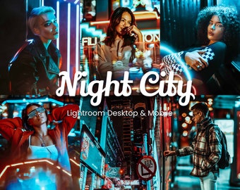 Night City Lightroom Presets: Neon Cyberpunk Effects (Desktop & Mobile)