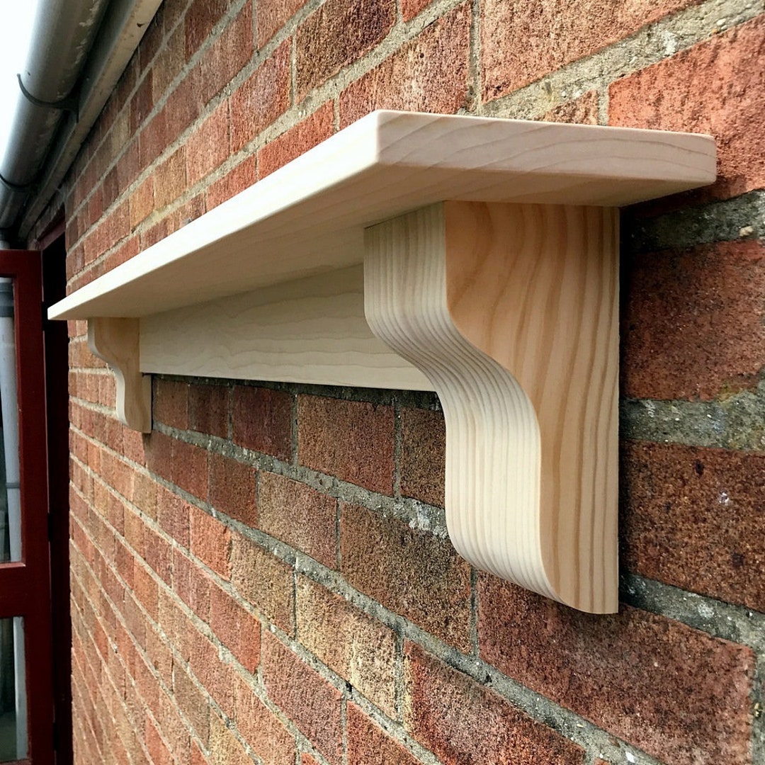 Solid Pine Wood Mantel Shelf With Corbels ELEGANT STYLE - Etsy Canada