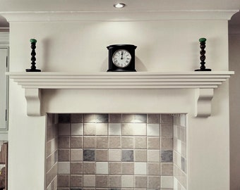Handmade Solid Pine Mantel Shelf, Modern Mantelpiece Style, 3 Sizes (120-165cm)
