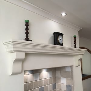 Mantle Fireplace Shelf Over Mantel Floating Piece Victorian Style Solid Pine Wood Kitchen Oven Wall image 5