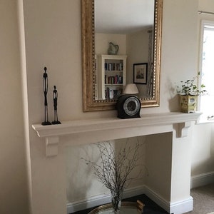 Mantle Fireplace Shelf Over Mantel Floating Piece Victorian Style Solid Pine Wood Kitchen Oven Wall image 9