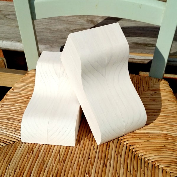 Pair of Corbels, Radiata Pine Wood, Undercoated or Unfinished