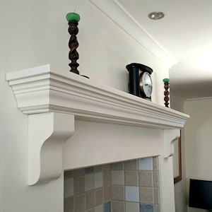 Mantle Fireplace Shelf Over Mantel Floating Piece Victorian Style Solid Pine Wood Kitchen Oven Wall image 2