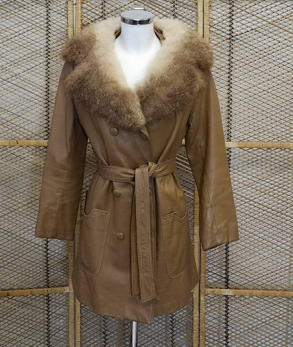 Original 1970's Leather Penny Lane Jacket with Fu