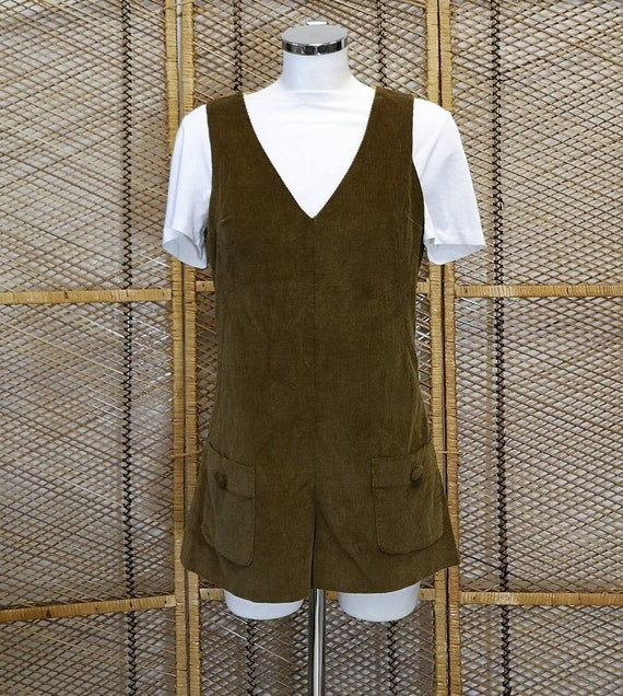 1960's Corduroy Hot Pants Jump Suit