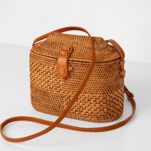 Trapeze Rattan Bag - Bali Bag - Straw Bag - Woven Summer Bag - Boho Bag - Rattan Purse For Women - Gift For Her - Trendy Summer Gift