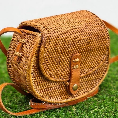 Trapeze Rattan Bag Bali Bag Straw Bag Handwoven Shoulder Etsy
