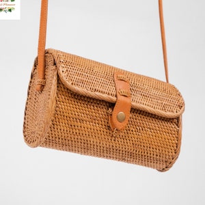 Wallet Rattan Bag - Bali Bag - Women Straw Bag - Handwoven Shoulder Beach Bag - Boho Summer Purse - Bohemian Crossbody Bag - Gift For Her