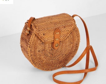 Bolso bandolera de ratán hecho a mano – Bolso de verano tejido en Bali