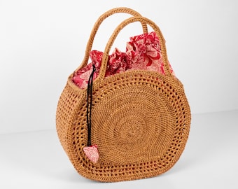 Slak rotan tas - Bali tas - strozak - handgemaakte strandtas - dames zomertas - cadeau voor haar - geweven rotan mand - markttas