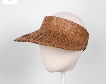 Visera de paja - Visera de sol de hoja de palma de Bali - Sombrero de playa - Sombrero de paja - Sombrero de verano - Lauhala Papale - Sombrero sin corona - Sombrero hawaiano