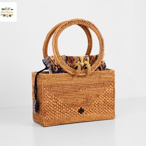 Umschläge Griff Rattan Tasche - Bali Tasche - Stroh Tasche - Gewebte Handtasche - Boho Sommer Tasche für Frauen - Boho Strand Rattan Geldbörse - Geschenk für Sie