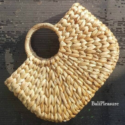 Straw Bag Bali Bag Bohemian Purse Straw Basket Straw Etsy