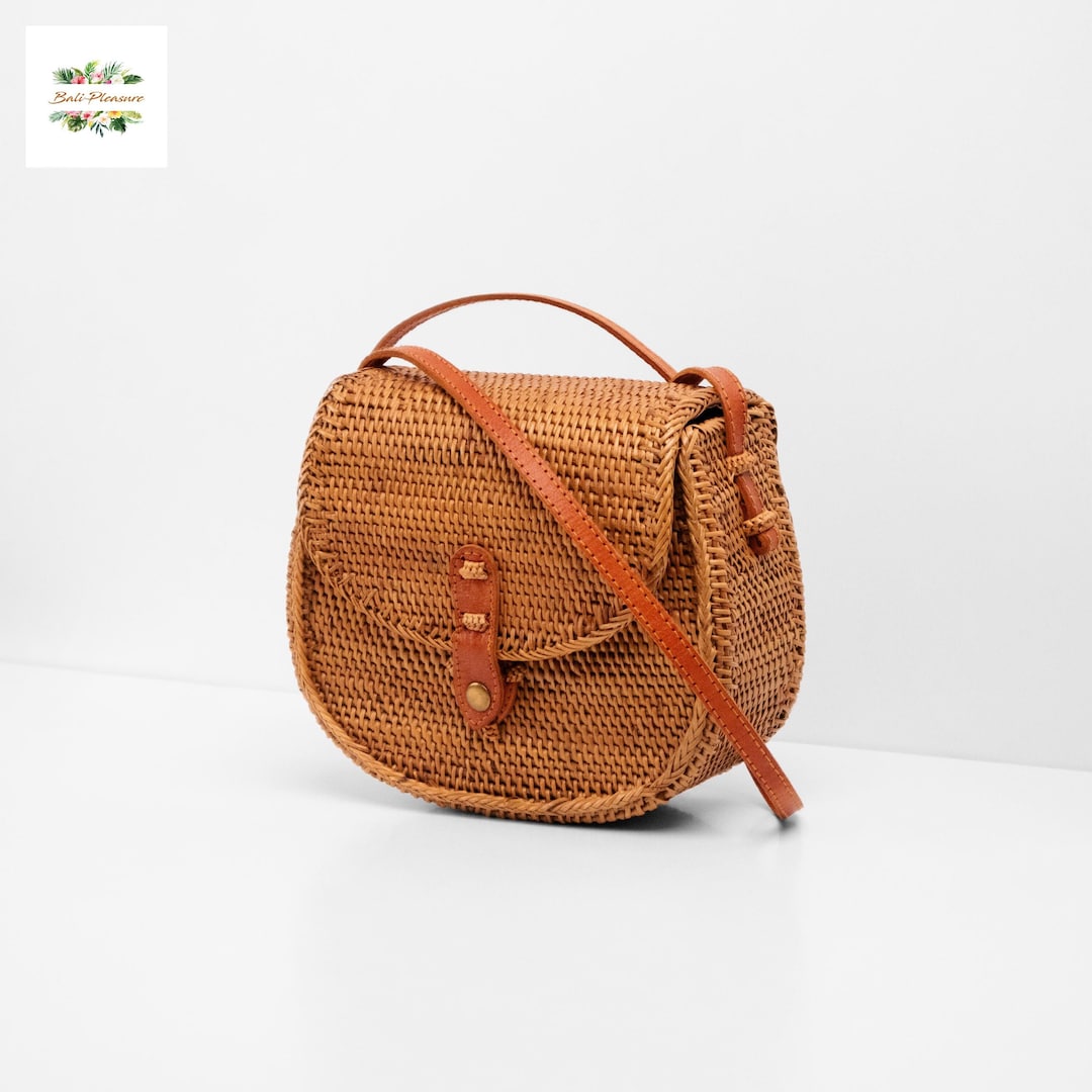 Satchel Rattan Bag Bali Bag Straw Bag Handwoven Shoulder Bag