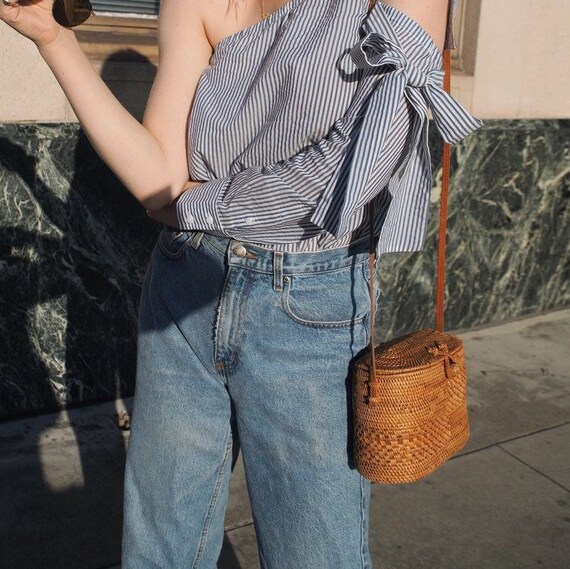 Buy Trapeze Rattan Bag - Bali Bag - Straw Bag - Woven Summer Bag  