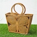 Butterfly Rattan Bag - Bali Bag - Straw Bag - Handwoven Top Handle Bag - Boho Summer Purse - Bohemian Handbag - Boho Bohemian Straw Basket 
